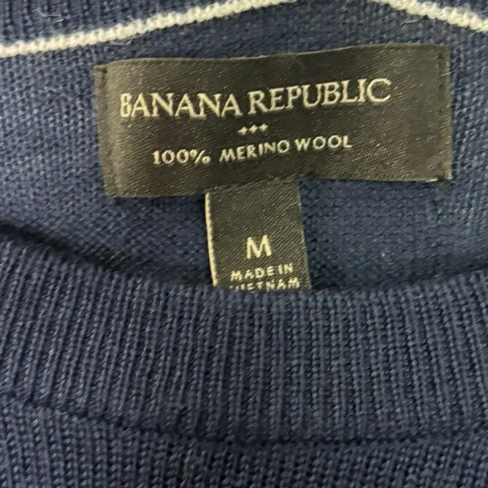 Banana Republic Men’s Merino Wool Crewneck Navy Sweater Size Medium